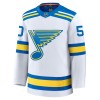 Miesten NHL St. Louis Blues Pelipaita 2025-26 Fanatics Premium Binnington Vieras Jordan Valkoinen